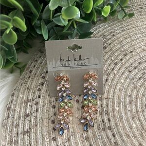 Nicole Miller Multicolored Gemstone Dangle Earrings